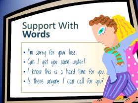 Support with words After death, you can support the family with comforting words like: Support with Actions You can also support a family