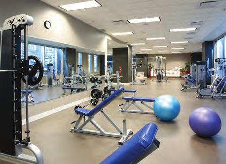on the third floor. Our 6000 ft2 facility is equipped with state-of-the-art fitness equipment and a large studio space on the +15 level for a variety of classes and personal training.