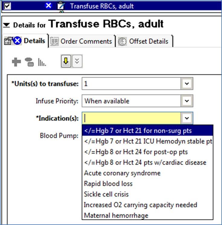 RBC Transfusion Indications -REVISION Physicians, NPs/PAs/ Nursin, Blood Bank 10/7/14 S B A/R Physicians requested additional indications for RBC