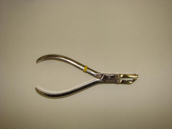 The primary instrument used in the removal of orthodontic bands is the band removing pliers (see figure 1, 2).