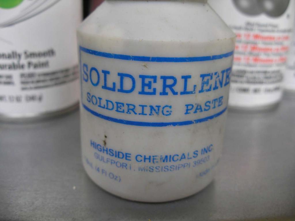 Chemical Name: Soldering Paste Manufacturer: Solderlene Container