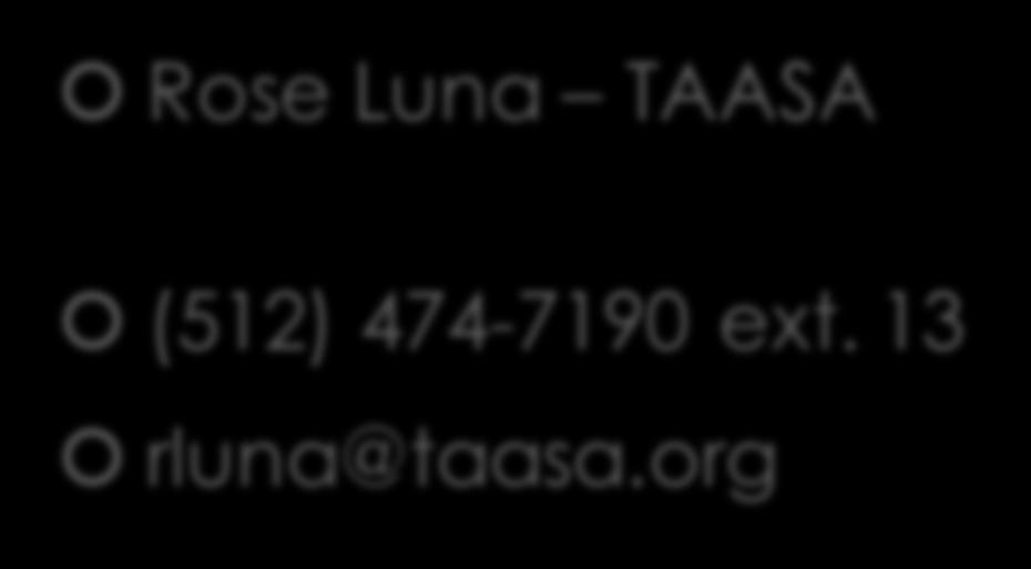 Contact information Rose Luna