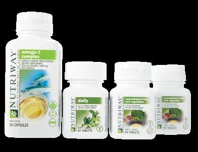 Starter Health Pack NUTRIWAY Daily 60s 2 x NUTRIWAY Concentrated Fruits and Vegetables 60s 2 x NUTRIWAY Omega-3 Complex 90s Get a NUTRIWAY Rhodiola Energy