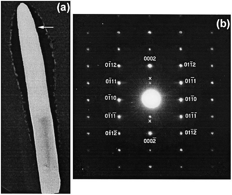 52 IEEE TRANSACTIONS ON NANOTECHNOLOGY, VOL. 2, NO. 1, MARCH 2003 Fig. 4. (a) Dark field TEM image of a single ZnO nanotip.