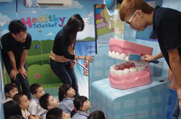So far, the education on oral health has been provided to 15,000 children.