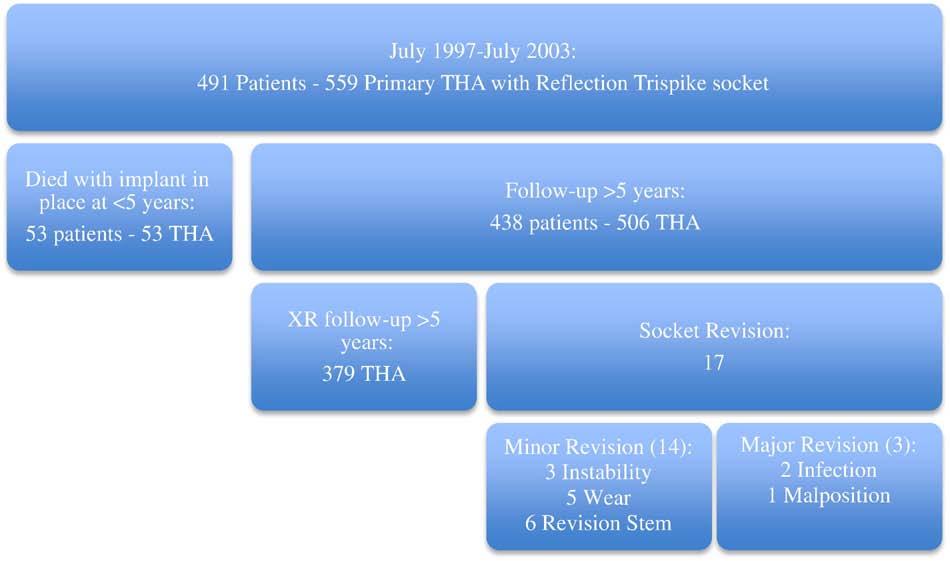 Reflection Trispiked Acetabular Components for Primary THA Corten et al 3 Fig. 2. Overview of the patient population.