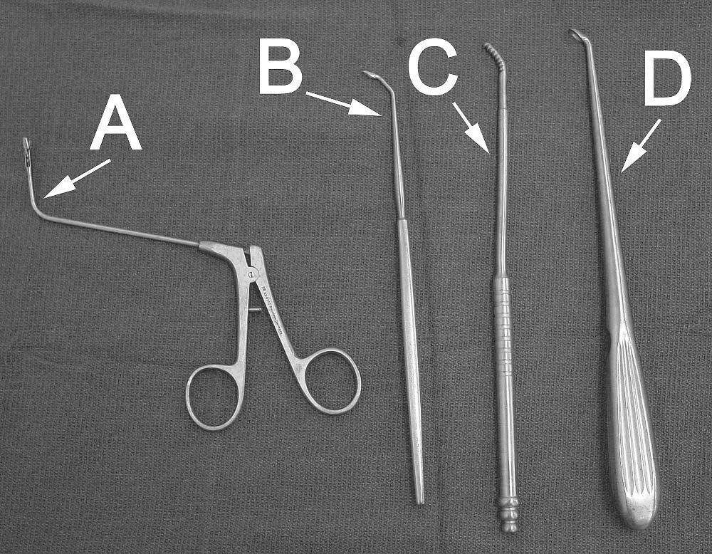 Instrumentation and Preparation 11 Figure 4 Additional instrumentation required for bone and tissue removal around the frontal ostium or sphenoid rostrum area.