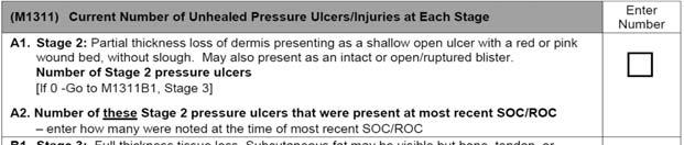 If a pressure ulcer that is identified on the SOC date increases in