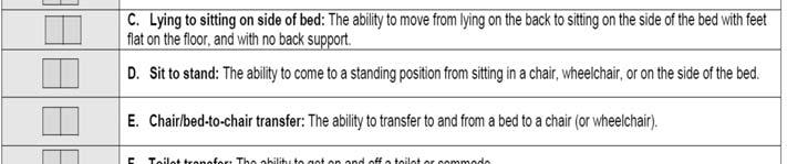 a lying position, If at the time of the assessment the patient is unable to lie flat