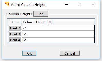 3.7.1 Column Heights To define column heights, click ModifyColumn Heights in Fig. 44. A window for defining column heights will appear (Fig. 45)
