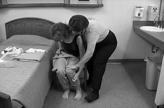 Sitting on the edge of a hospital bed is also not the best choice, as it is too soft (making it difficult to maintain balance) and too high (making it difficult for patients to have their feet flat