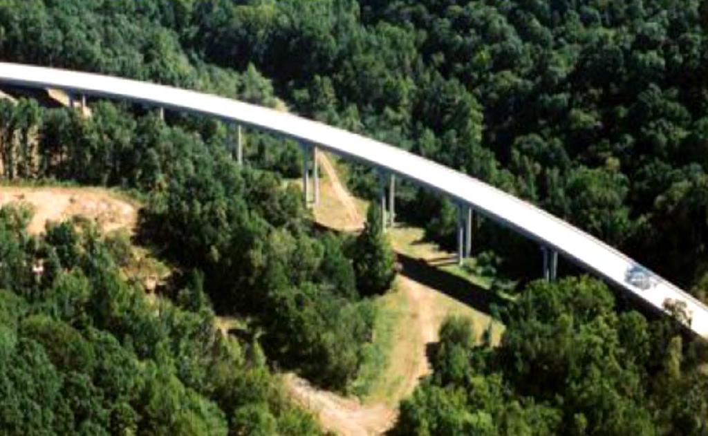 Figure 14: Aerial view of Happy Hollow Creek Bridge (Burke 2009) The research by Tlustochowics (2005) discusses how as the integral bridge length increases, the lateral cyclic displacements in the