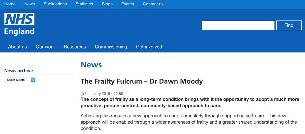 The Frailty Fulcrum A model to