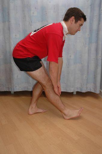 9. Hamstring stretch Stand with operated leg straight out in front of you, heel on the floor.