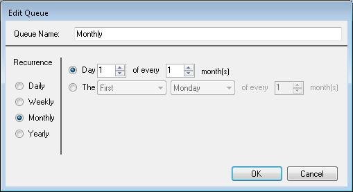 Dentrix G6.5 5 8. For a monthly report or task, select Day, and then set the day of the month and how often the task recurs.