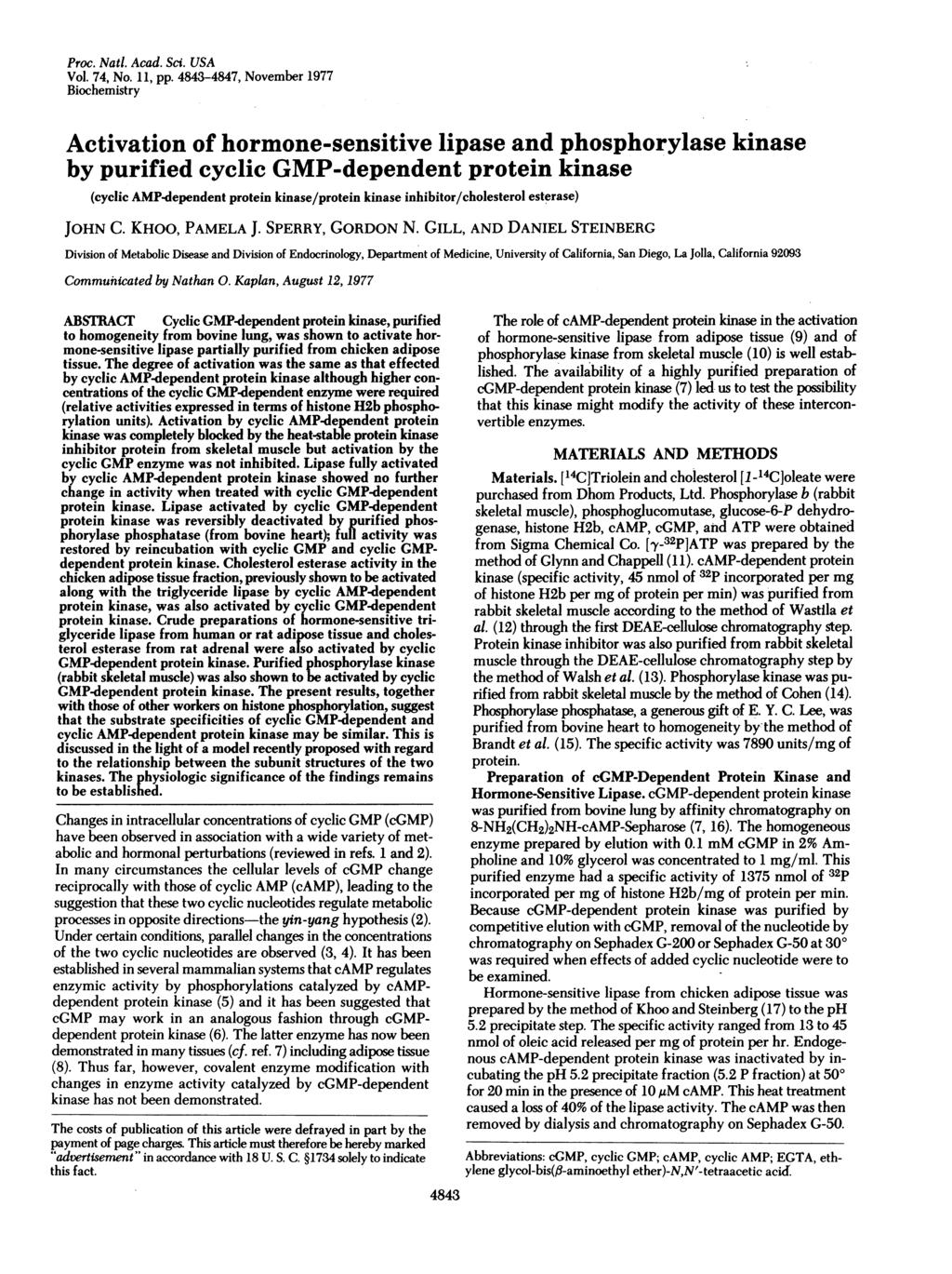 Proc. Natl. Acad. Sci. USA Vol. 74, No. 11, pp.