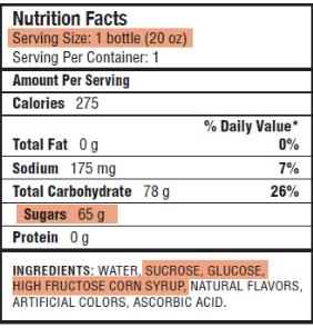 Both the Nutrition Facts panel and labeled ingredient