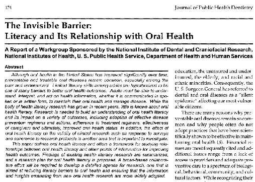 Where does oral health literacy fit in?