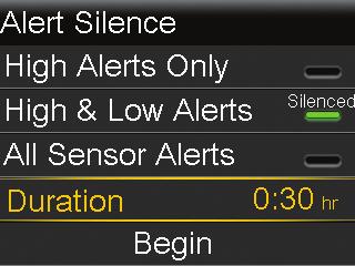 Getting started I Personalized alerts 4) Select the alerts that you want to be silenced. 5) Select Duration.