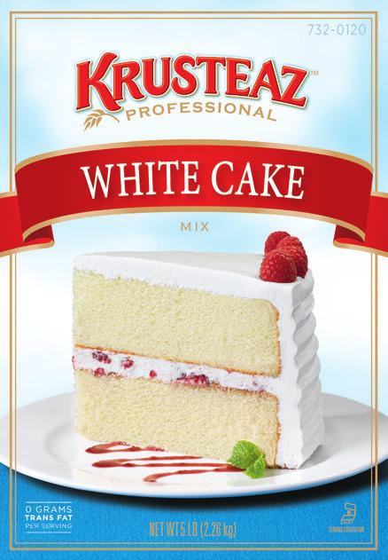 WHITE CAKE MIX Simply Add Water and Imagination! Krusteaz Professional White Cake Mix is perfect for operators looking to create customized cakes or cupcakes.