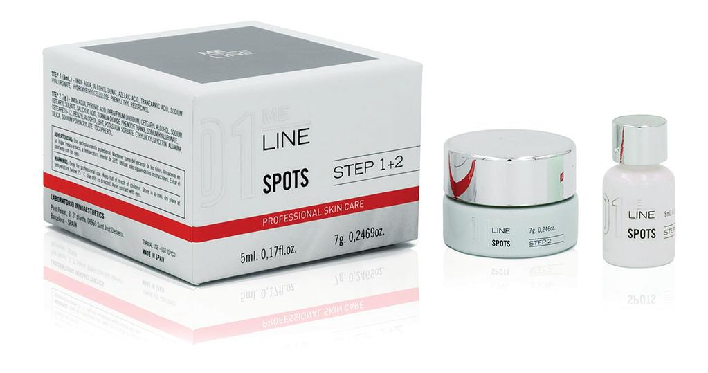 Treatments for lentigines PROFESSIONAL TREATMENT POST PROFESSIONAL HOME TREATMENT 01 Spot Treatment kit for solar lentigines and hyperkeratosis applied in 2 steps: Step 1: Solution containing Azelaic