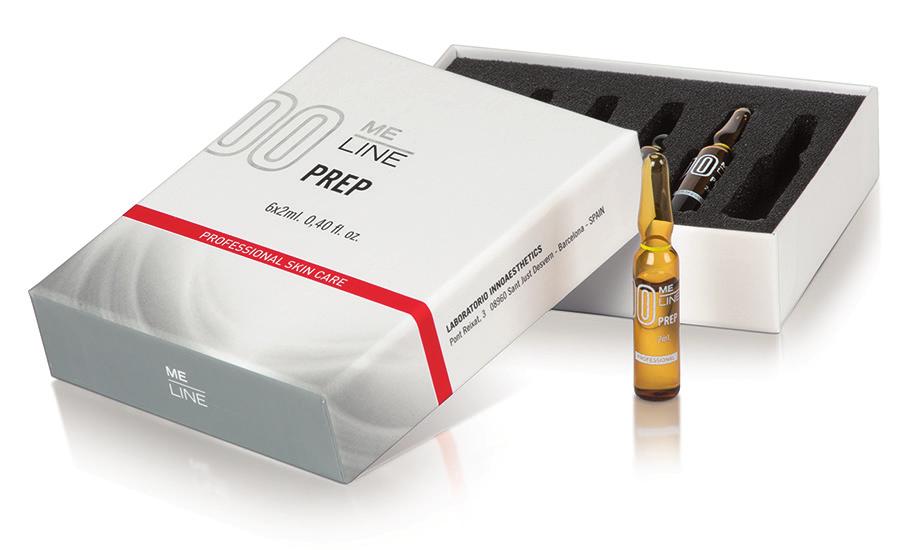 In addition to the treatment products, the professional line includes 2 coadjuvant products to maximise the efficacy of the overall treatment: MELINE 00 PREP, a cell depolymerising solution that