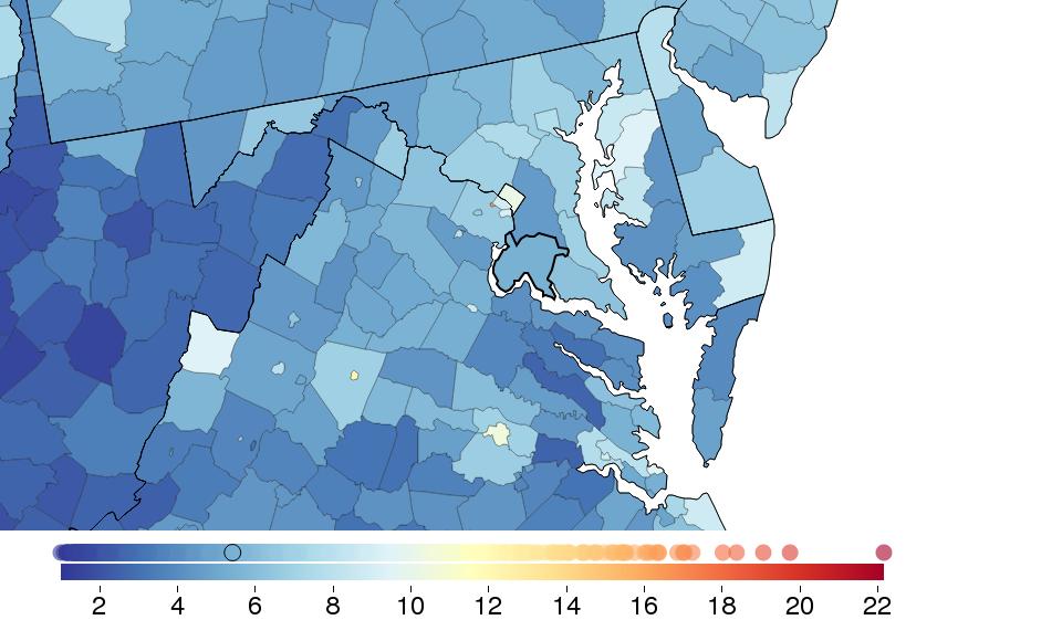 FINDINGS: HEAVY DRINKING Sex Charles County Maryland National National rank % change 2005-2012
