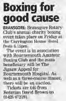 3 December 2013 Boxing for good cause Bransgore rotary club s annual charity boxing event
