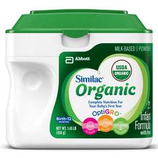 Similac Organic Infant Formula with Iron A 20 Cal/fl oz, nutritionally complete, organic, milk-based, iron-fortified infant formula for use as a supplement or alternative to breastfeeding.