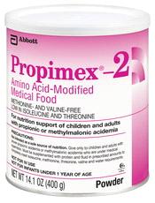Propimex -2 Amino Acid-Modified Medical Food Nutrition support of children and adults with propionic or methylmalonic acidemia. Methionine- and valine-free; low in isoleucine and threonine.
