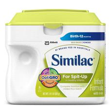 Similac For Spit-Up Infant Formula with Iron A 19 Cal/fl oz nutritionally complete milk-based formula with added rice starch to help reduce frequent spit up.