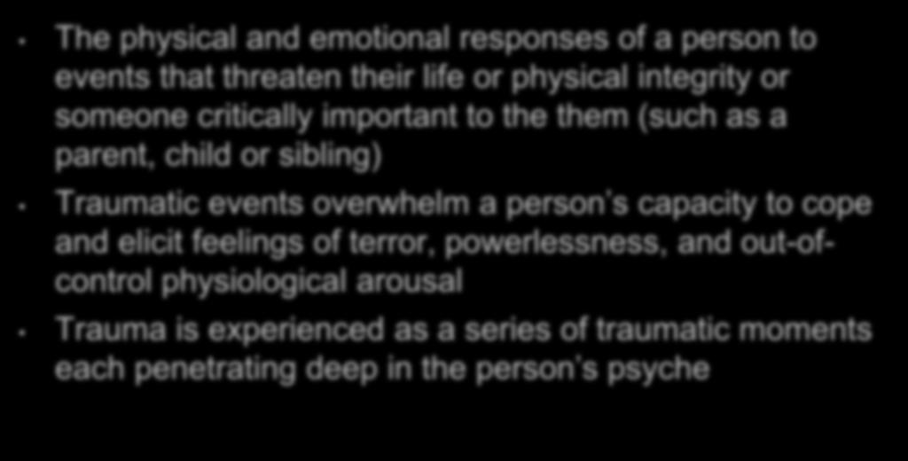 What Is Traumatic Stress?