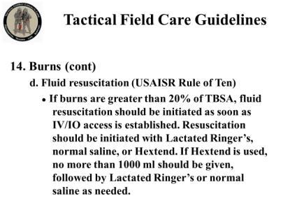 prevent hypothermia. Read the guideline. 8. 14. Burns (cont) d.