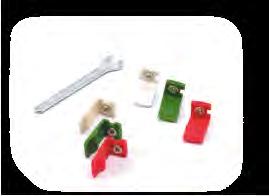 of each condylar inserts curvarture 1 white (ART 541), curvature 2 green (ART 542), and curvature 3 red (ART 543), with hex wrench and screwdriver bennett guidance PX metal, straight, one pair