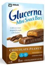 Glucerna Mini-Snack Bar A delicious snack designed for people with diabetes GLUCERNA MINI-SNACK BARS are designed as a snack specifically for people with diabetes.