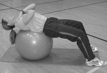 Targets: Abdominals, Deltoid, Obliques Triceps Dip Sit on ball, place hands
