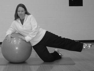 Targets: Hip Abductors Sitting Balance 2-Point Balance Balance on top of ball, lift