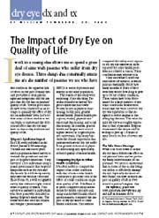 Grading Dry Eye Severity: A Comparison of Clinician Self-Assessment. ARVO 2002 S v t s u.