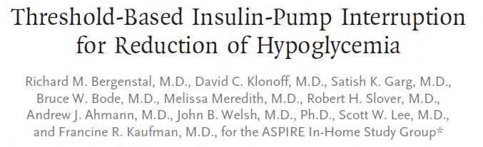 Sensor-augmented insulin pump (SAP) with predictive low