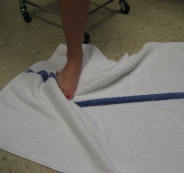 5) To increase the difficulty of this exercise place an object on the end of the towel.