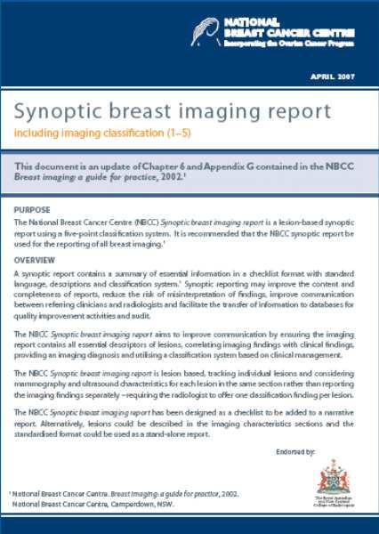 Insist on Synoptic Imaging Reports Research indicates that synoptic reporting
