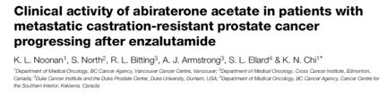 Sequential use of Enzalutamide and Abiraterone: probably not a good option for most patients 38