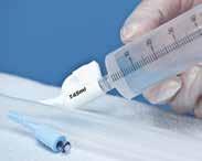 Expel any air from the syringe. Fill the empty syringe with 45ml tap water or saline. Do not overfill beyond 45ml.