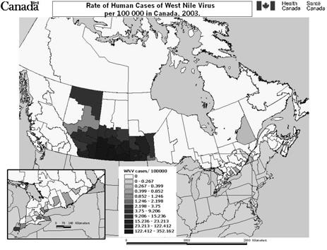 24 9 Number of, and Percentage of, Dead Birds Tested Positive for WNV, by Report Week, Canada 23 & 24 25 8 23 % +ve 2 7 24 % +ve % Positive 6 5 4 23 # +ve 24 # +ve 5 # positive 3 2 5 5 7 9