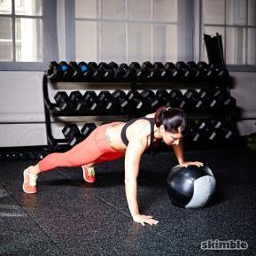 Eg- medicine ball or foam mat. Psst.this one will work your core as well!