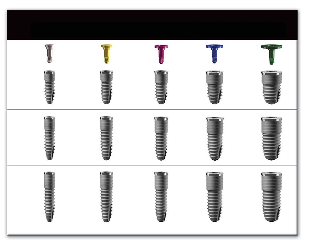 0mm drills are available in individual sizes that correspond ond to the three implant lengths.