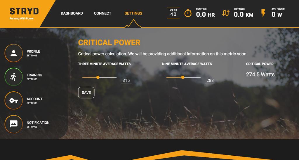 Figure 1: PowerCenter being used for calculation of critical power using the Critical Power Protocol. tion.