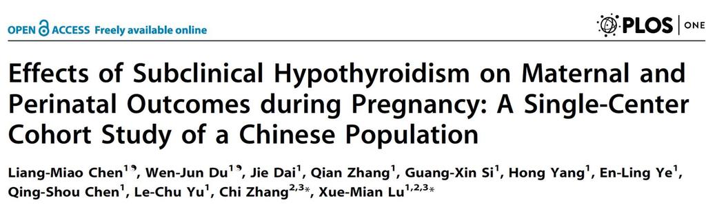 2014 % APO Prospective cohort, 8012 pregnancies. SCH n=371 (4.6%) Euthyroid P aor (95% CI) G-HTN 1.81 3.5 0.02 2.24 (1.