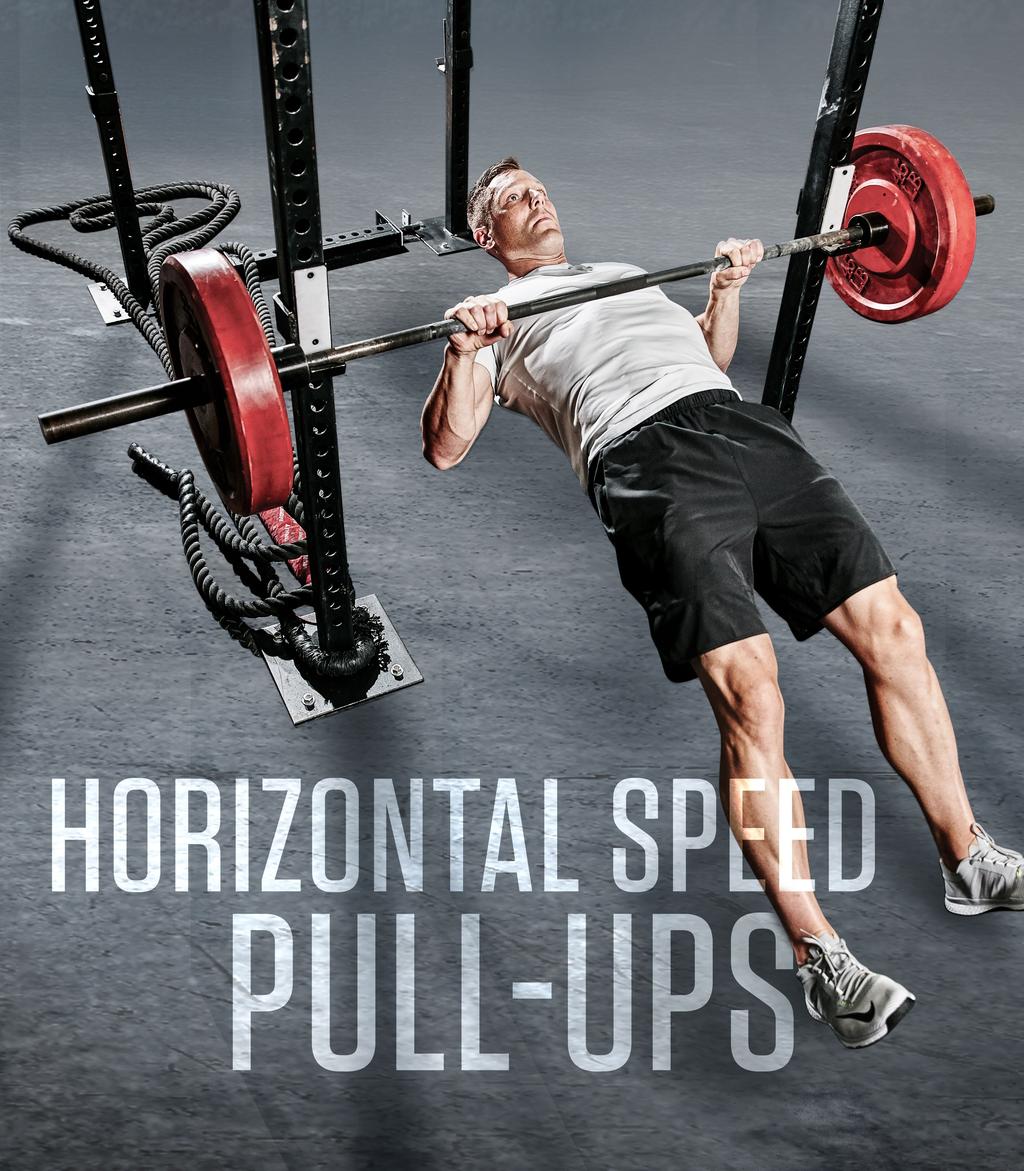 COMPOUND SET 2 - EXERCISE 2 Tip: Keep your body straight and extended. Begin in a bench press position, but lying face-up on the floor underneath a racked bar.