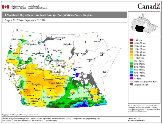 By mid-october, it was reported that 95% of the Manitoba canola crop was harvested (Figures 3 & 4).
